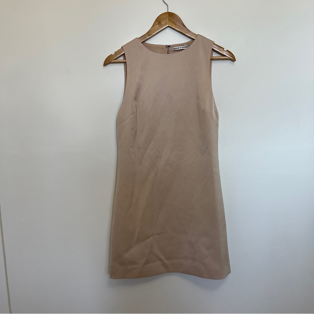 Alice + Olivia Clyde Satin Nude Dress Size 6